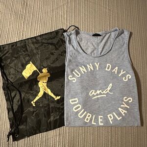 Baseballism Womens tank muscle top with flagman bag  BNWOT sz med